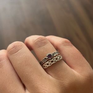 Two sterling silver (925) rings made in Scotland.